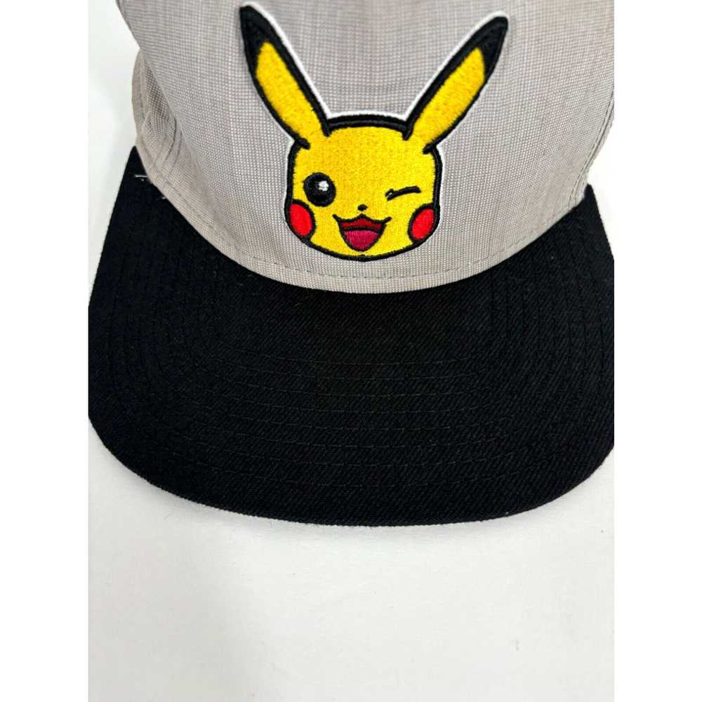 Vintage Pokemon Pikachu Cap Hat Mens Gray Adjusta… - image 3