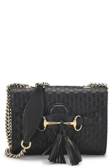 Black Microguccissima Leather Emily Chain Crossbo… - image 1