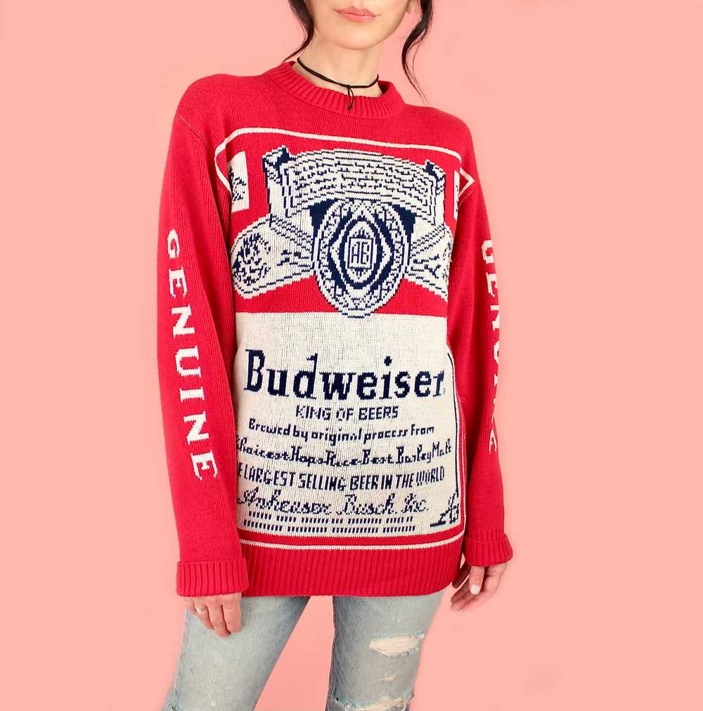 Vintage 70's Genuine Budweiser Pop Art Sweater - image 1