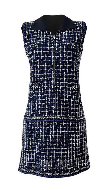 Product Details Lagerfeld Runway Navy Tweed Dress