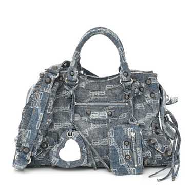 BALENCIAGA Denim BB Monogram Neo Cagole City Hand… - image 1