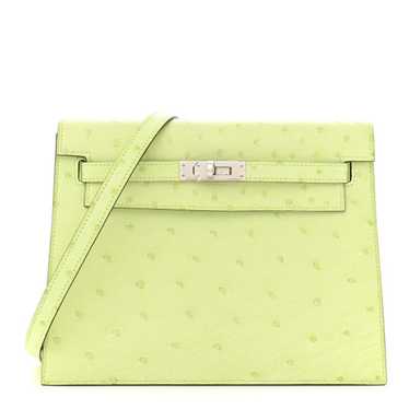 HERMES Ostrich Kelly Danse II Belt Bag Jaune Bour… - image 1