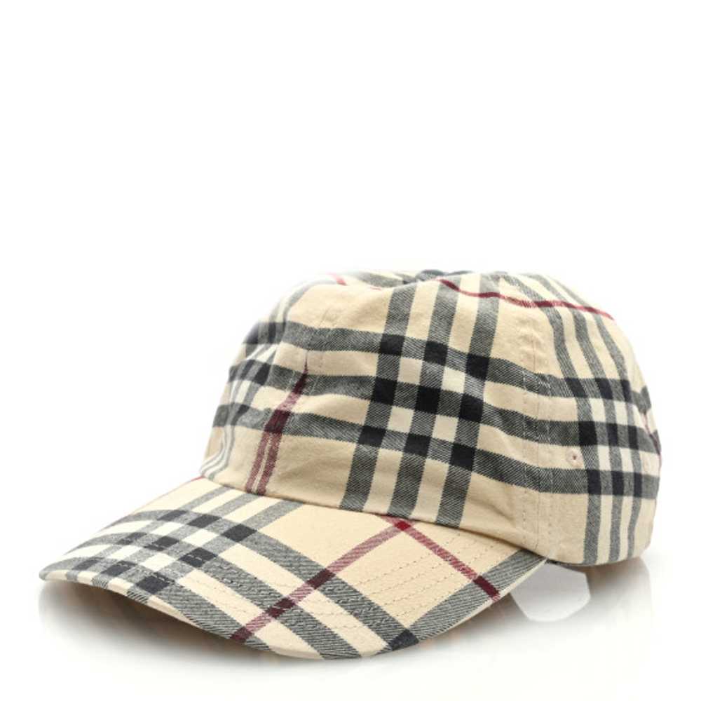 BURBERRY Cotton Archive Check Baseball Cap L Stone - image 1