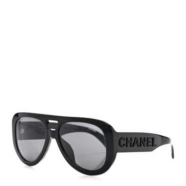 CHANEL Resin Polarized Sunglasses 5423-B Black - image 1