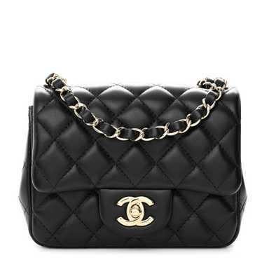 CHANEL Lambskin Quilted Mini Square Flap Black - image 1