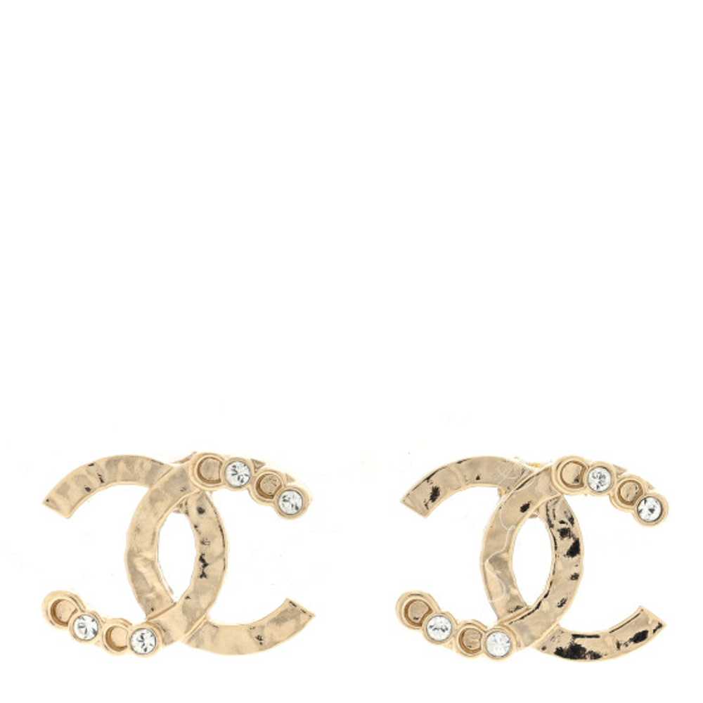 CHANEL Crystal CC Earrings Gold - image 1