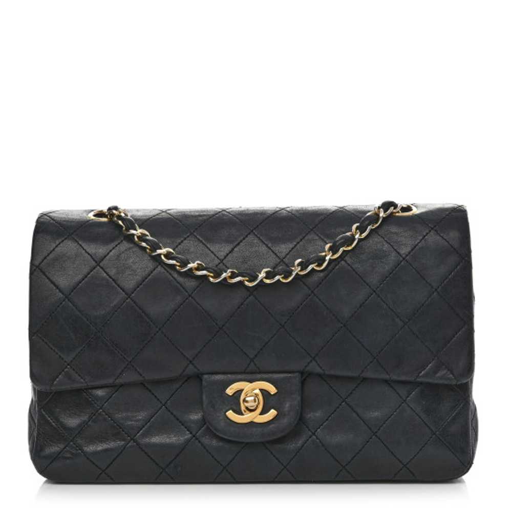 CHANEL Lambskin Quilted Medium Double Flap Navy - image 1