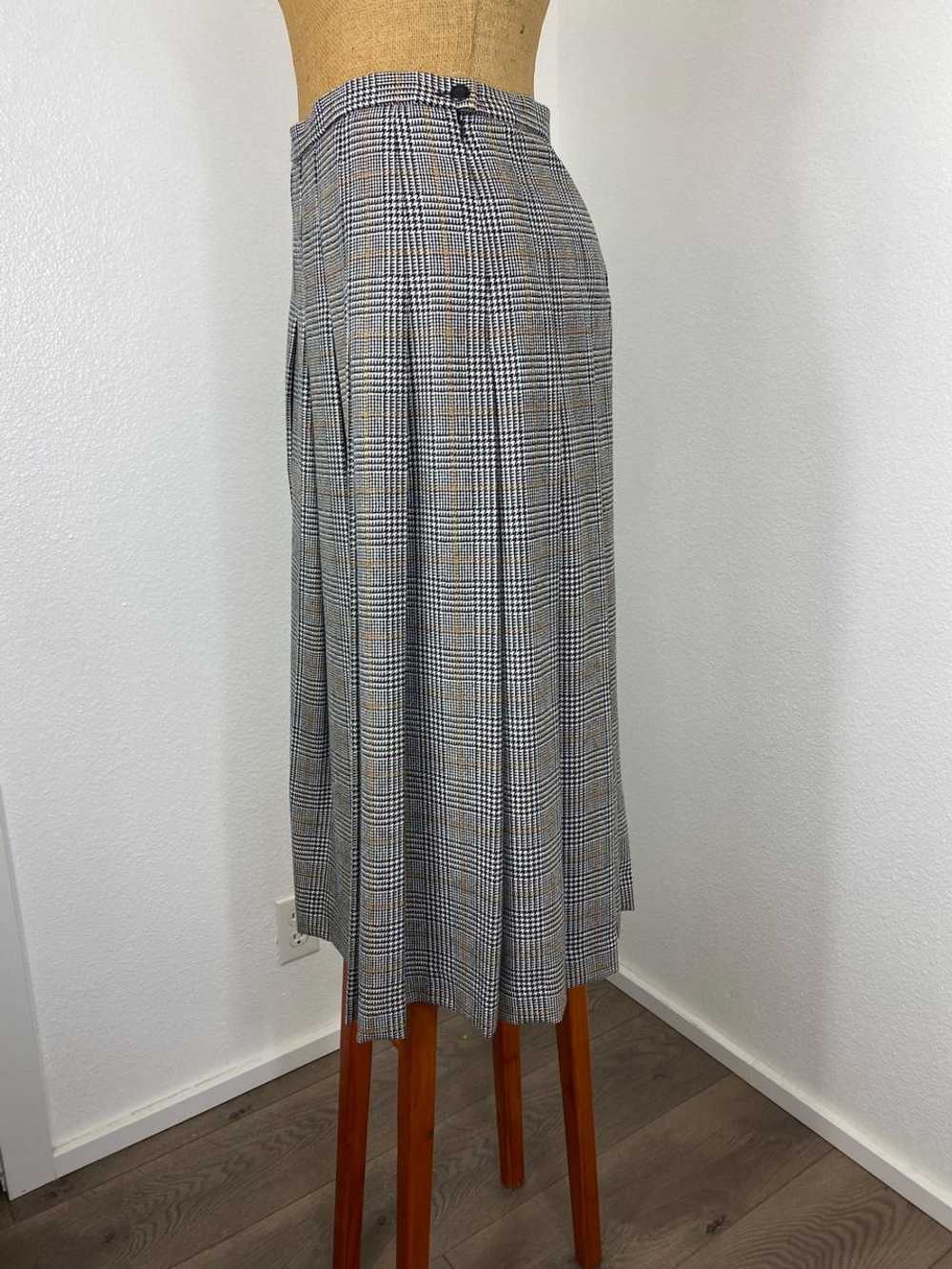 Pendleton Wool Pleated MIDI Hounds Tooth Skirt (8… - image 3