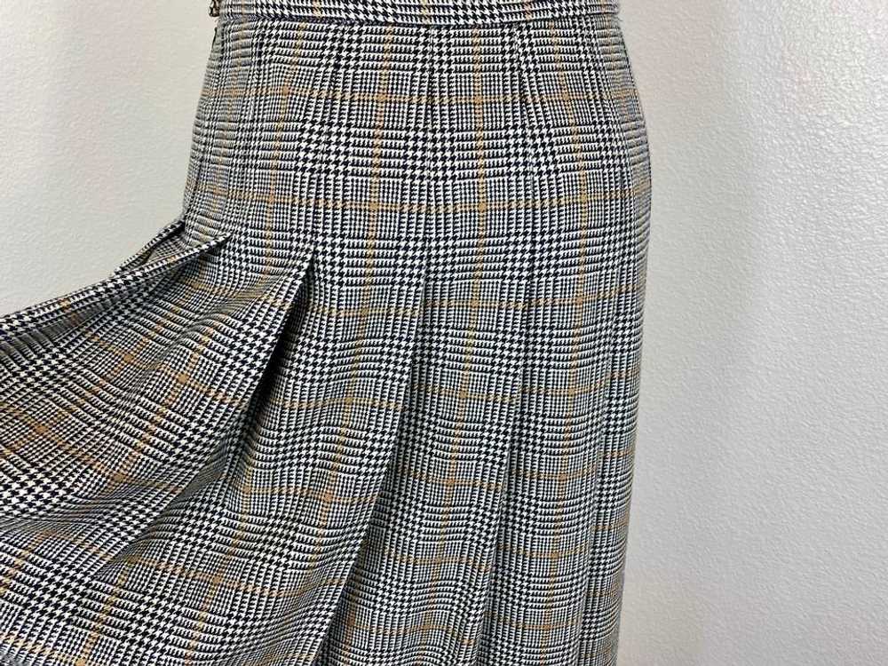 Pendleton Wool Pleated MIDI Hounds Tooth Skirt (8… - image 4