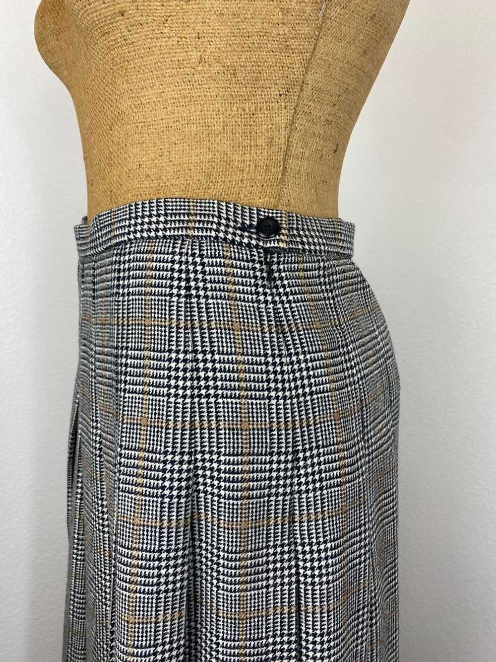 Pendleton Wool Pleated MIDI Hounds Tooth Skirt (8… - image 5