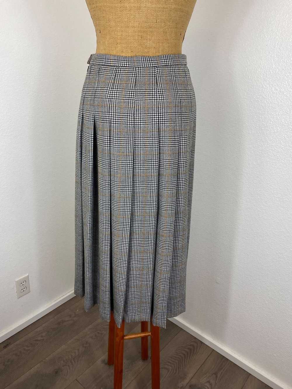 Pendleton Wool Pleated MIDI Hounds Tooth Skirt (8… - image 6