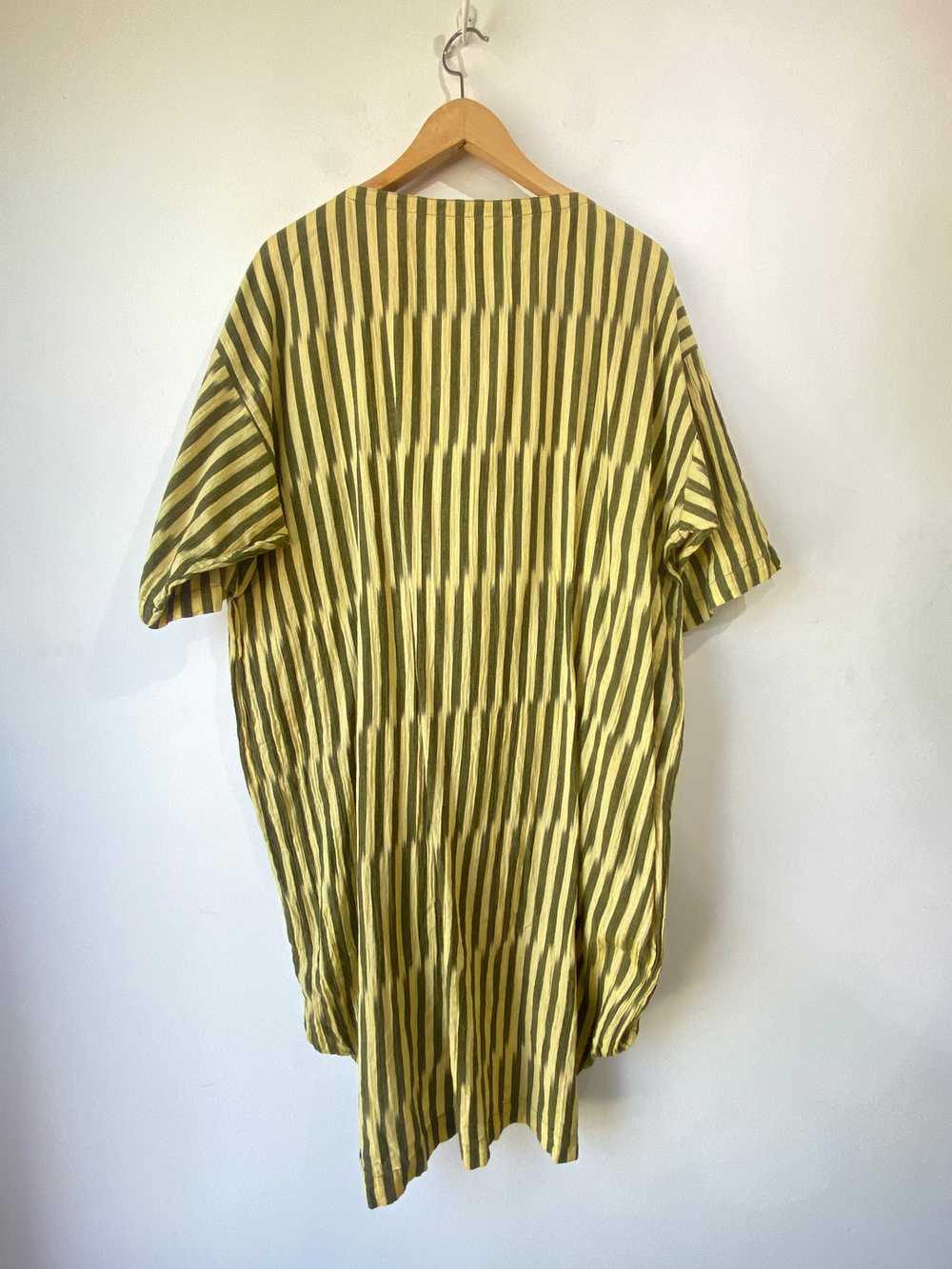 Vintage 80s Issey Miyake Yellow Striped Dress - image 4