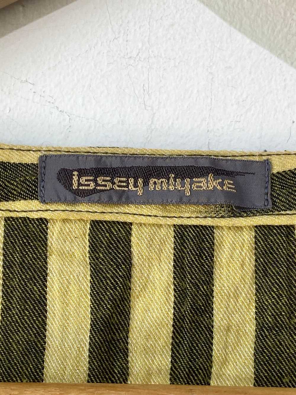 Vintage 80s Issey Miyake Yellow Striped Dress - image 5