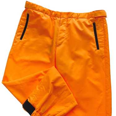 Prada Prada Nylon Gabardine Orange Track Pants - image 1