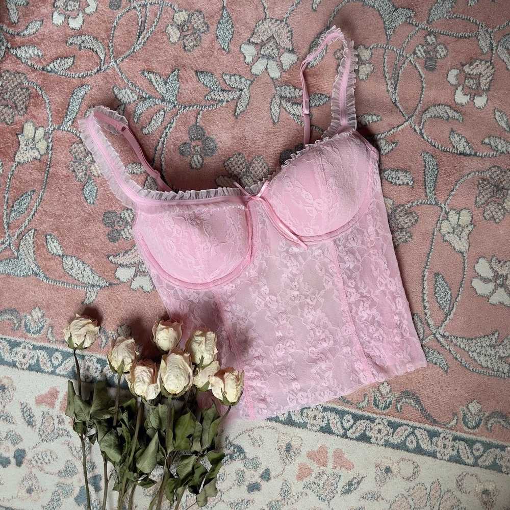 Victoria's Secret VS Pink Floral Mesh Bustier (Me… - image 6