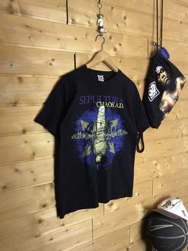 Band Tees × Rock T Shirt × Vintage Sepultura Chao… - image 1