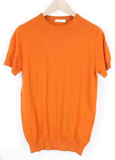 Suitsupply S Orange Knit Crew Neck Slim Merino Woo