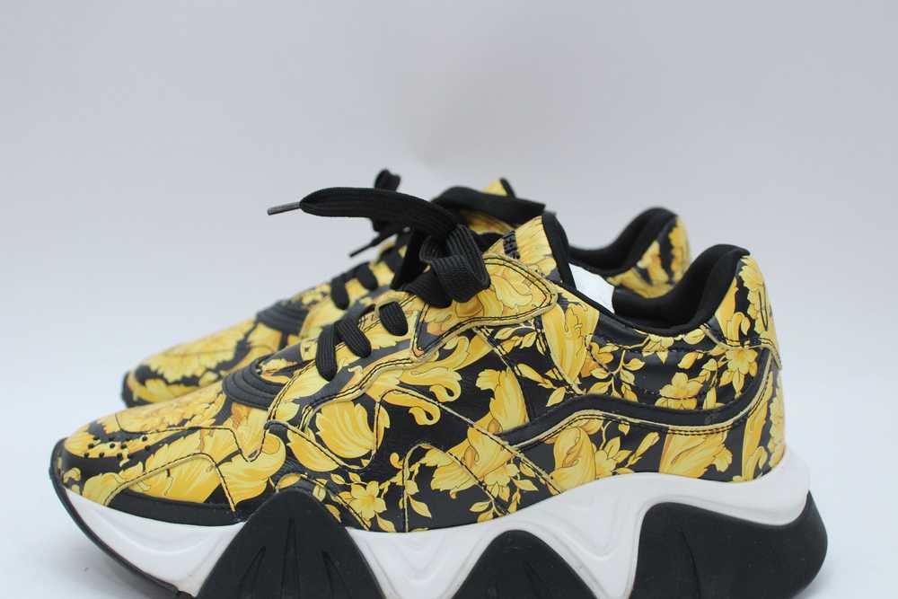 Versace Versace Black/Yellow Barocco Print Leathe… - image 4