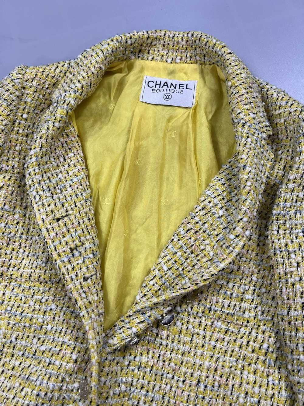 Chanel × Vintage Rare VTG Chanel yellow 1996 Tweet - image 8