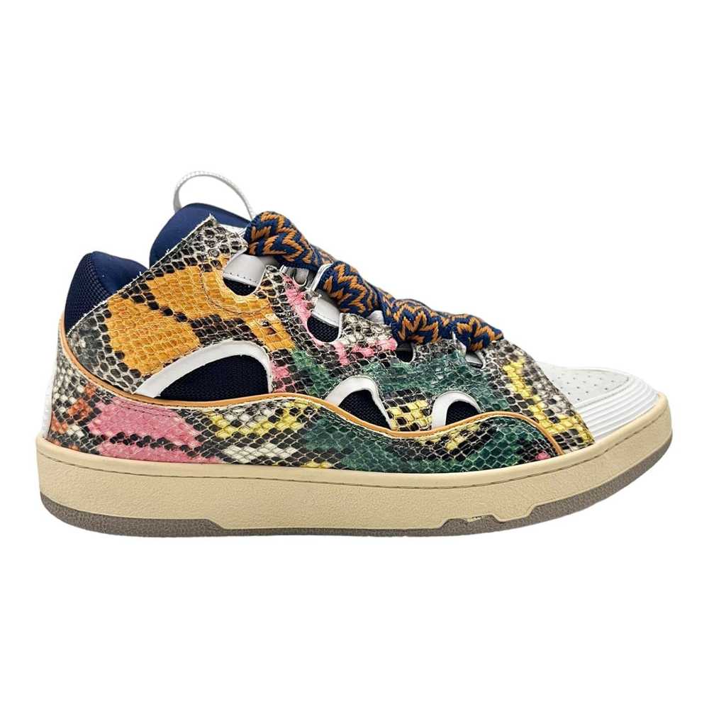 Lanvin Leather Curb Sneaker Snakeskin Multi - image 1