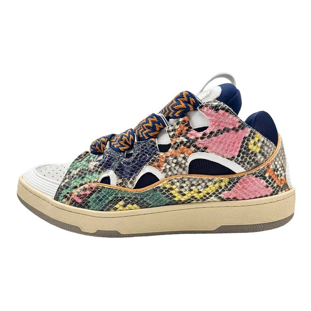 Lanvin Leather Curb Sneaker Snakeskin Multi - image 2