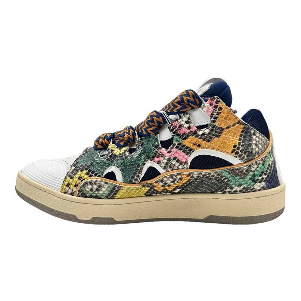 Lanvin Leather Curb Sneaker Snakeskin Multi - image 3