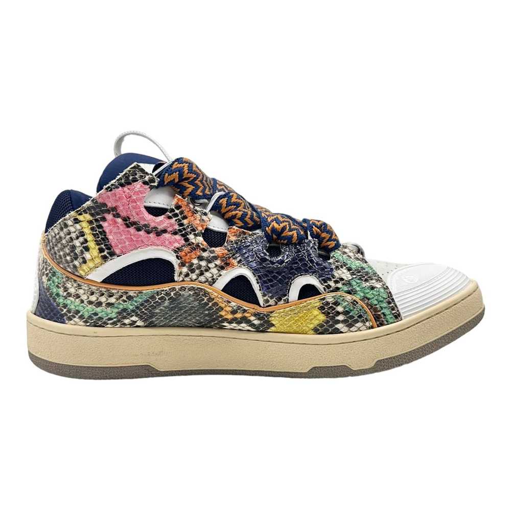 Lanvin Leather Curb Sneaker Snakeskin Multi - image 4