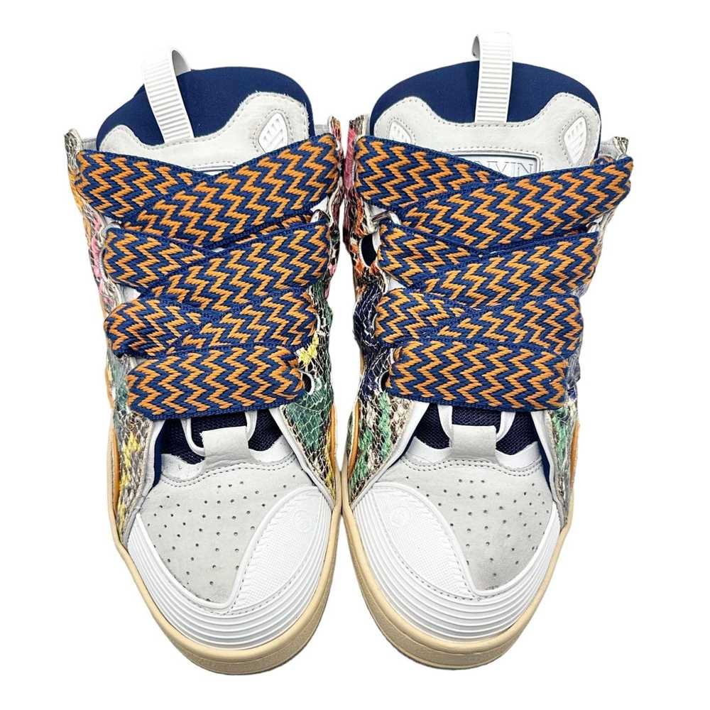 Lanvin Leather Curb Sneaker Snakeskin Multi - image 5