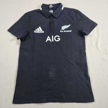 【希少】adidas ALL BLACKS 2007年製 ラガーシャツ X167 adidas ALL BLACKS ラガーシャツ 黒（adidas - アディダス