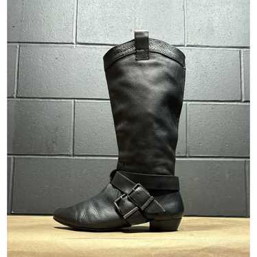 Other Gianni Bini Black Leather Mid Calf Moto Bike