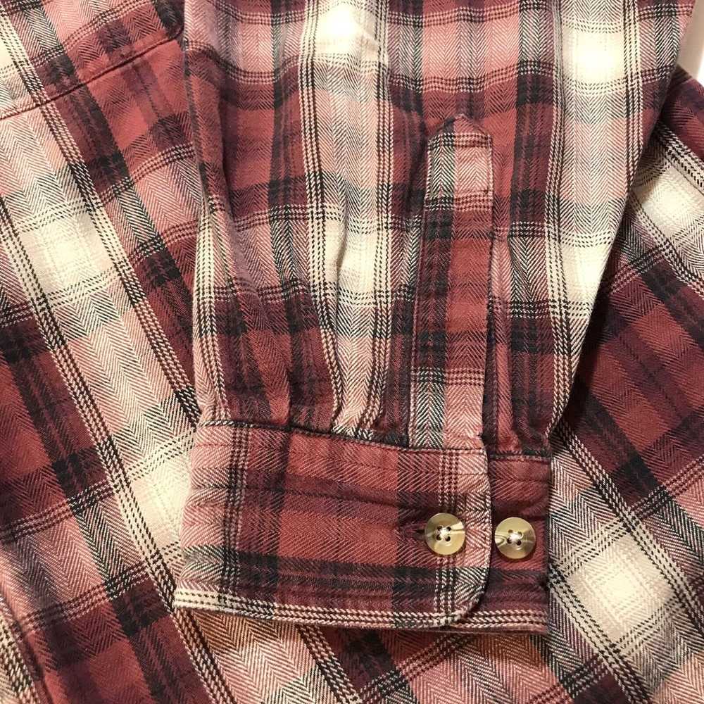 Vintage LL Bean Mens Flannel Shirt Sz L Plaid Reg… - image 4