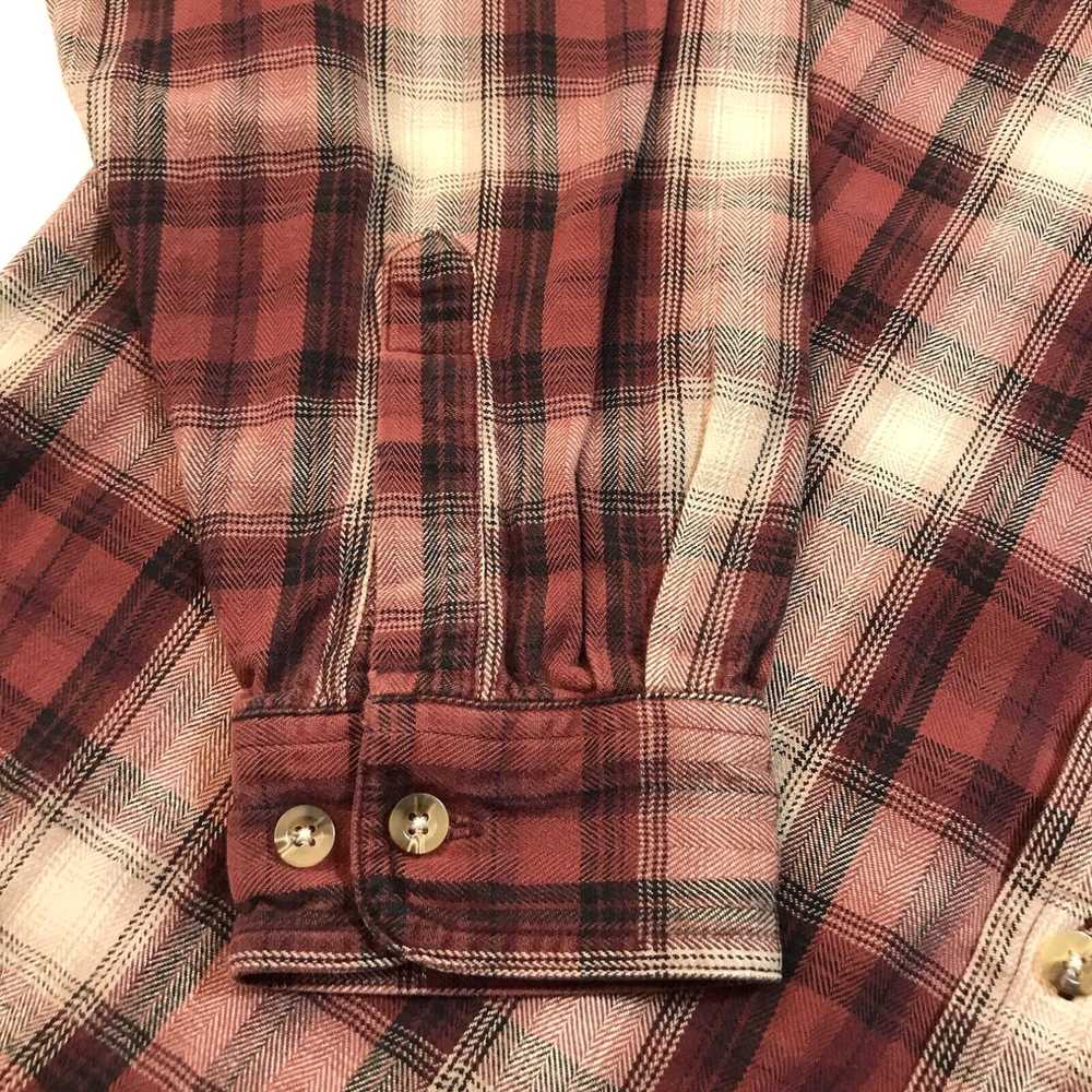 Vintage LL Bean Mens Flannel Shirt Sz L Plaid Reg… - image 5