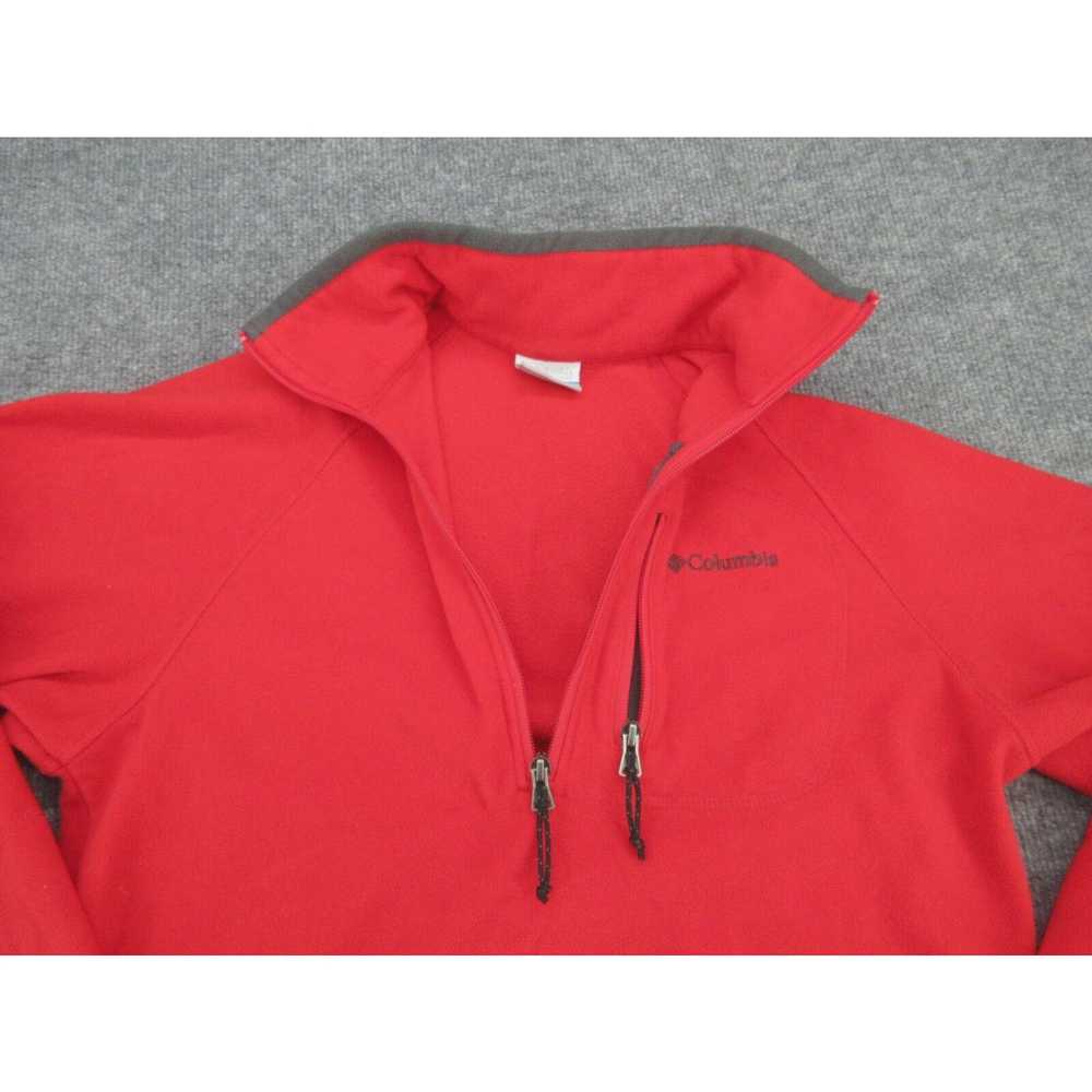 Vintage Columbia Sweater Mens Small Red Fleece Qu… - image 2