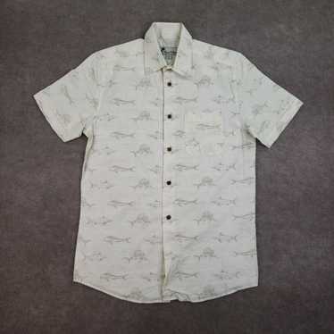 Vintage Oliver + Burke Shirt Mens Small Beige But… - image 1