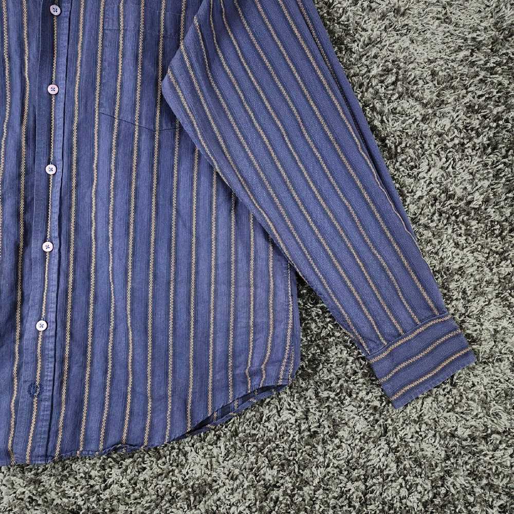 Bugatchi Bugatchi Uomo Mens Blue Striped Long Sle… - image 2