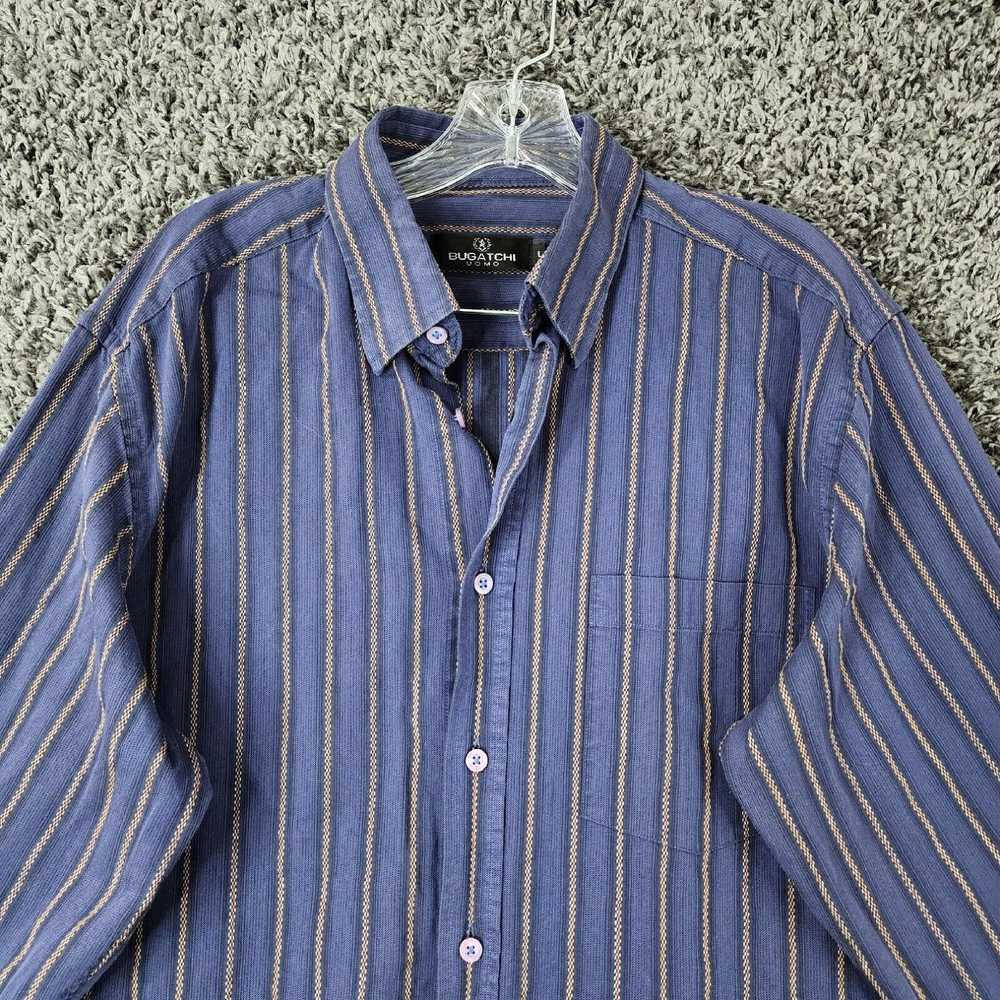 Bugatchi Bugatchi Uomo Mens Blue Striped Long Sle… - image 3