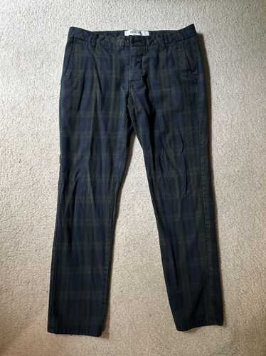 Topman Navy Green Plaid Stretch Skinny Pants - image 1