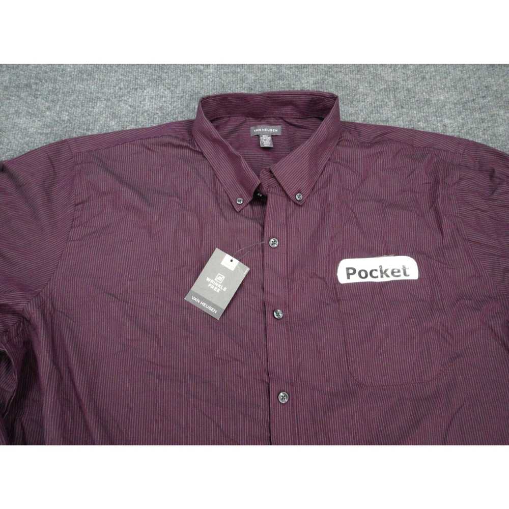 Van Heusen Van Heusen Shirt Adult XXL Purple Stri… - image 2