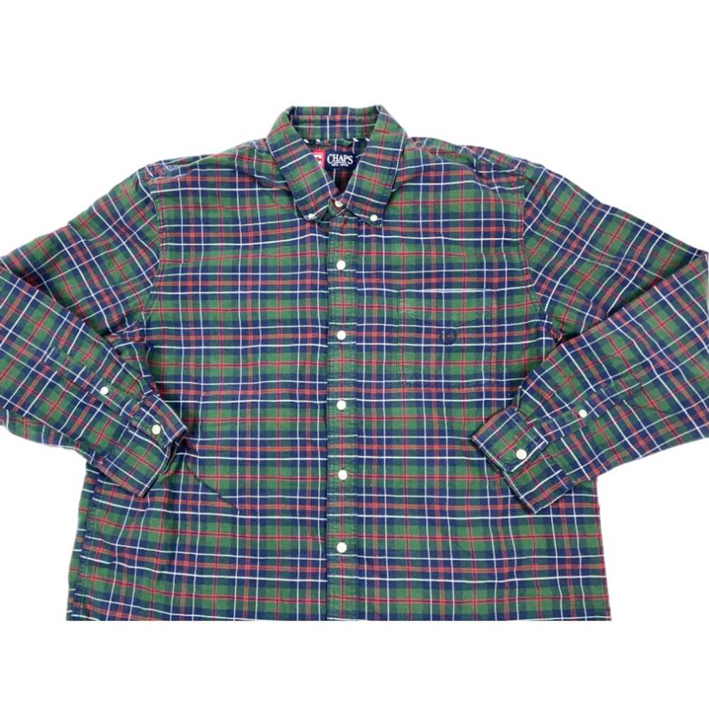 Chaps VTG Chaps Green Red Blue Plaid Shirt Adult … - image 3