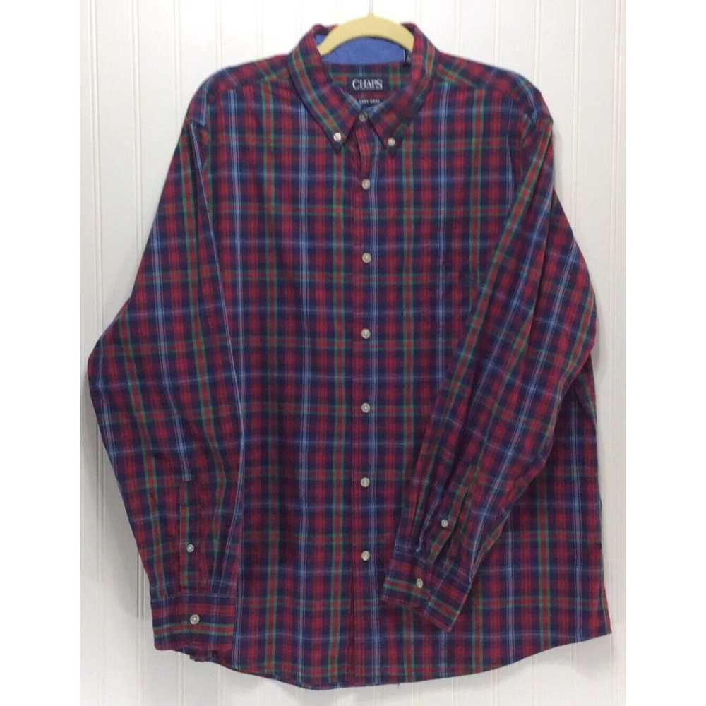 Chaps CHAPS Easy Care Plaid Button Down Shirt Siz… - image 1