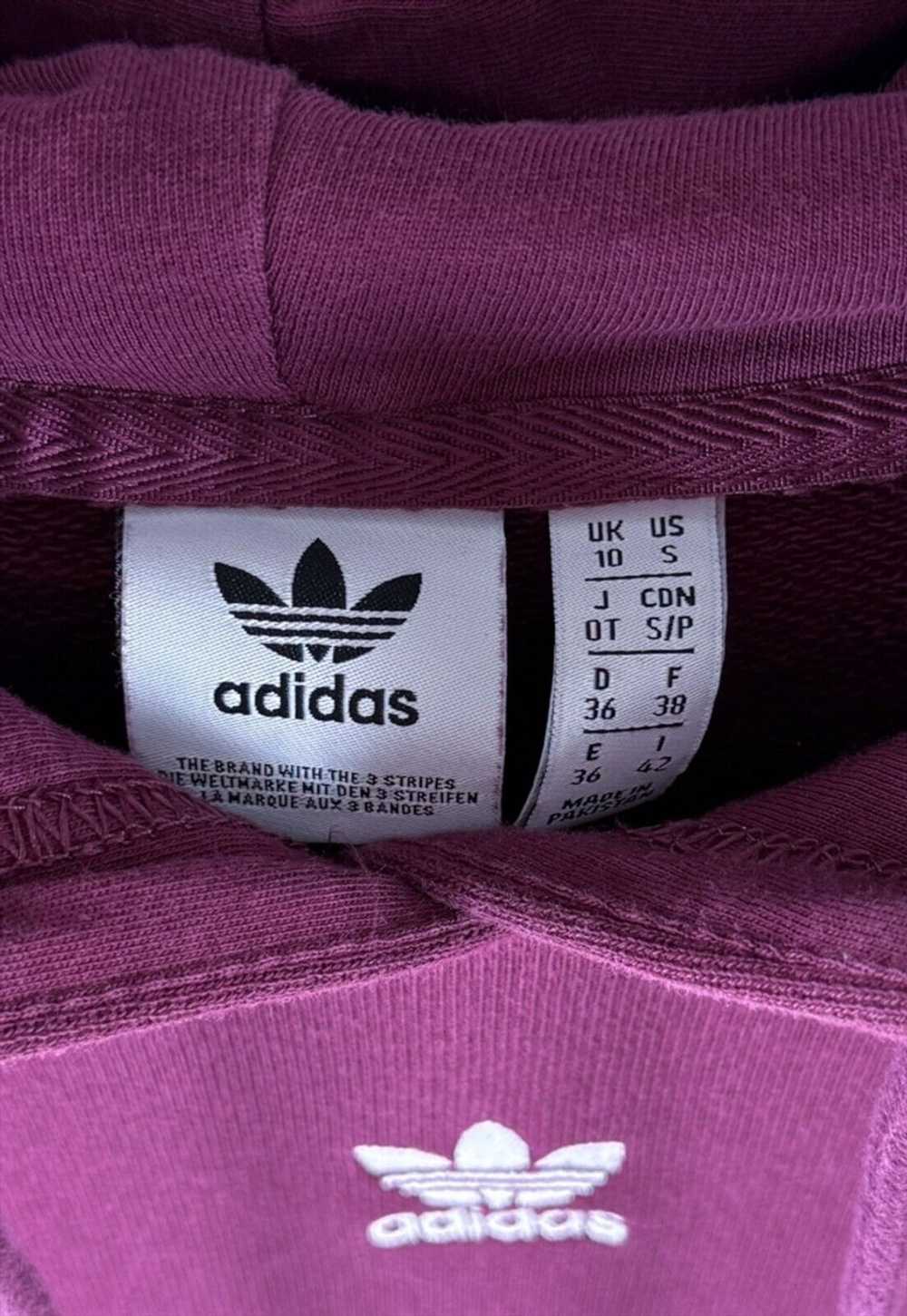 Adidas Originals Burgundy Hoodie Embroidered  Wom… - image 4