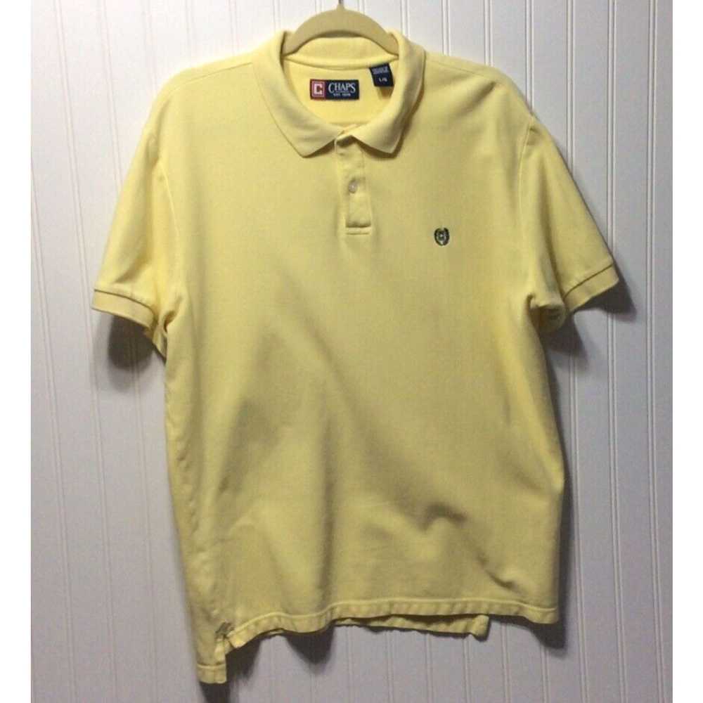 Chaps CHAPS Mens Size Large Yellow Cotton Polo Sh… - image 1