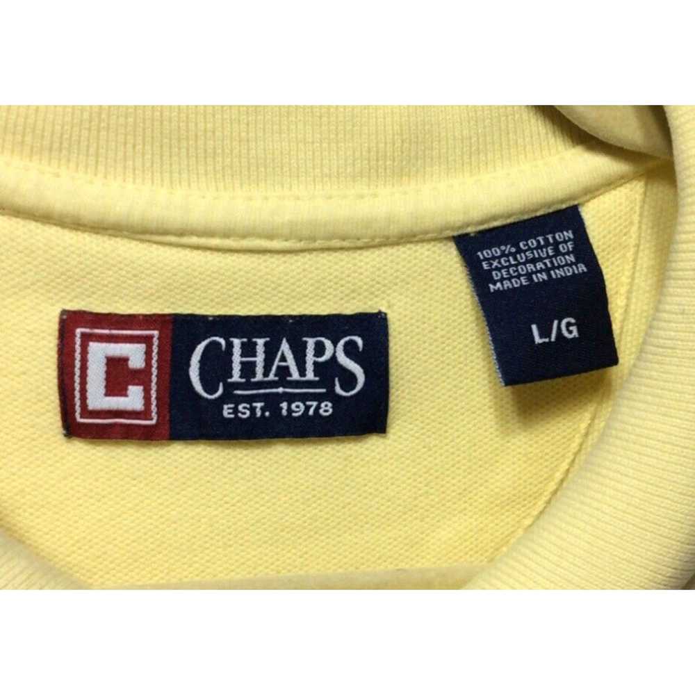 Chaps CHAPS Mens Size Large Yellow Cotton Polo Sh… - image 3