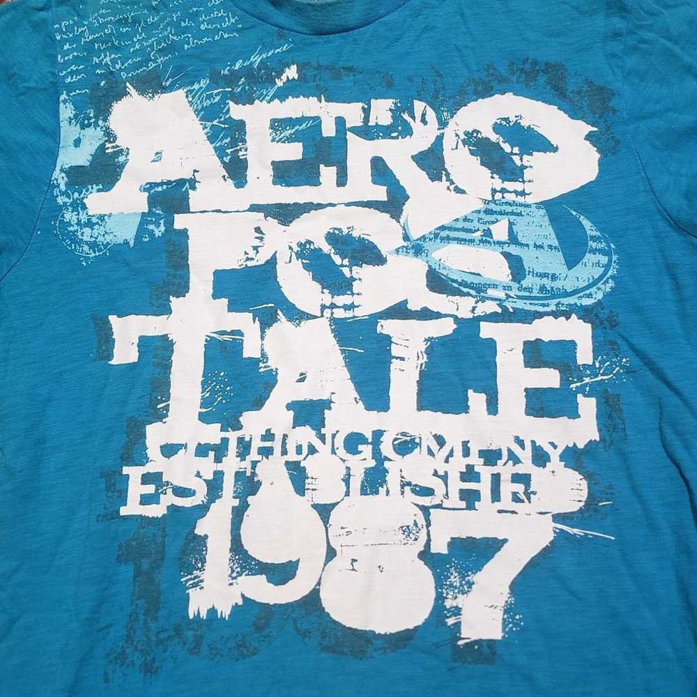 Vintage Aeropostale AERO 87 Tee T-Shirt Blue Shor… - image 1