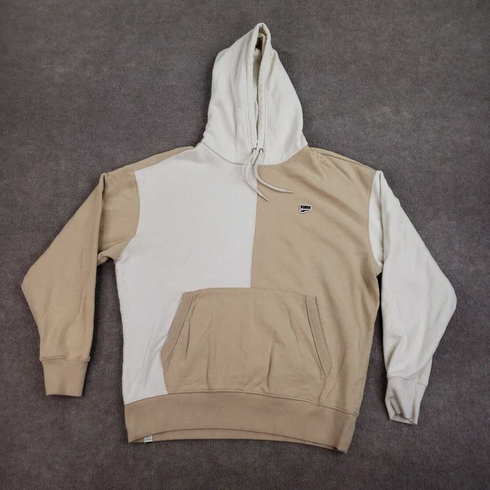 Puma Puma Hoodie Mens Size Medium White Brown Swe… - image 1