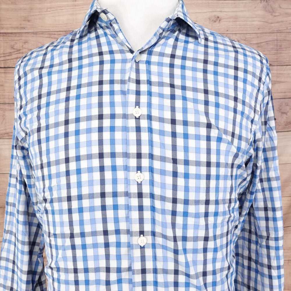 UNTUCKit UNTUCKit BLUE CHECK LONG SLEEVE BUTTON D… - image 1