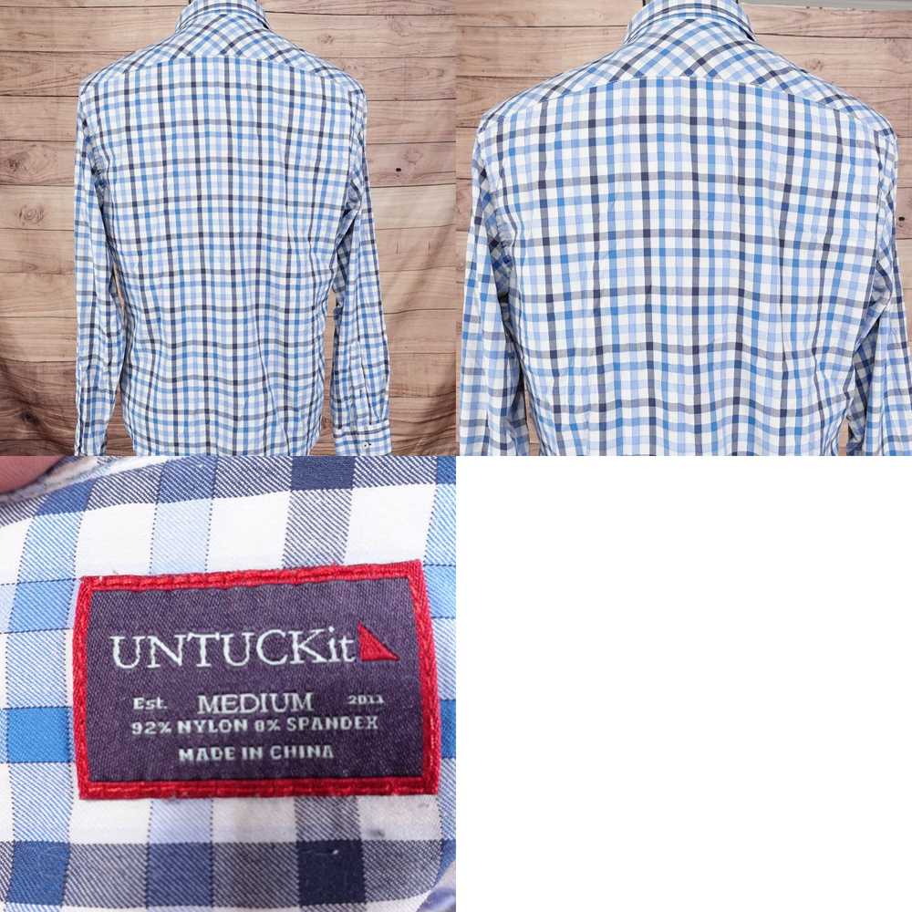 UNTUCKit UNTUCKit BLUE CHECK LONG SLEEVE BUTTON D… - image 4