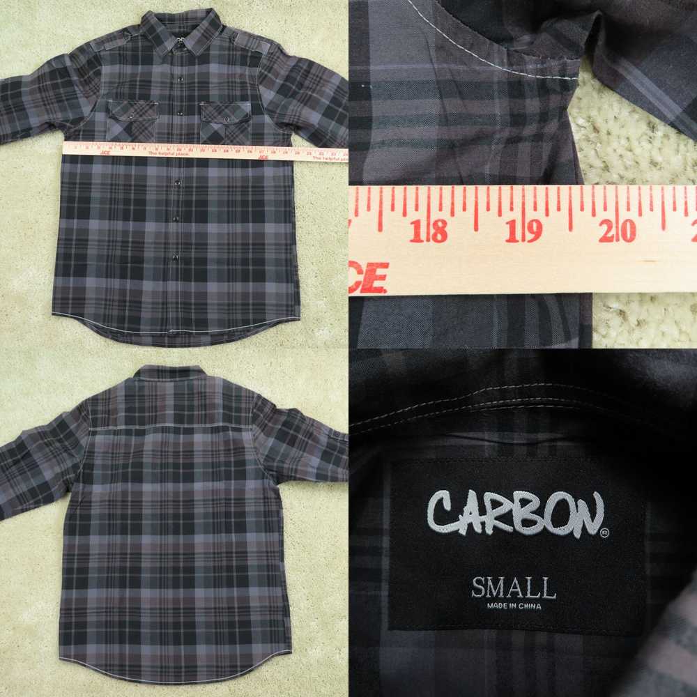 Carbon Carbon Shirt Adult Small Gray & Black Plai… - image 4