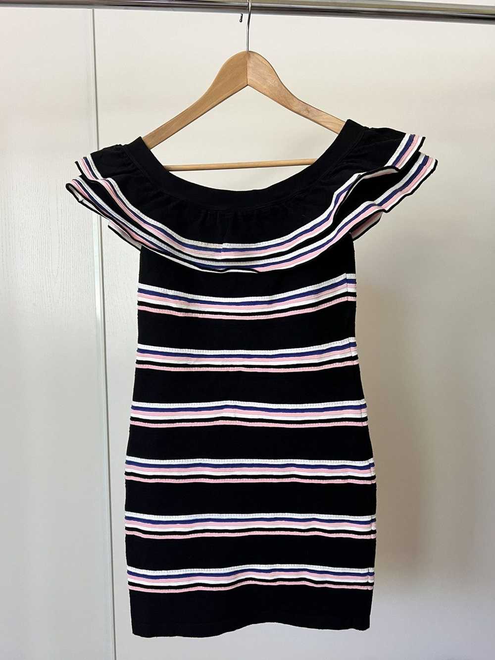 MSGM MSGM | Striped Off Shoulder Knit Mini Dress - image 1