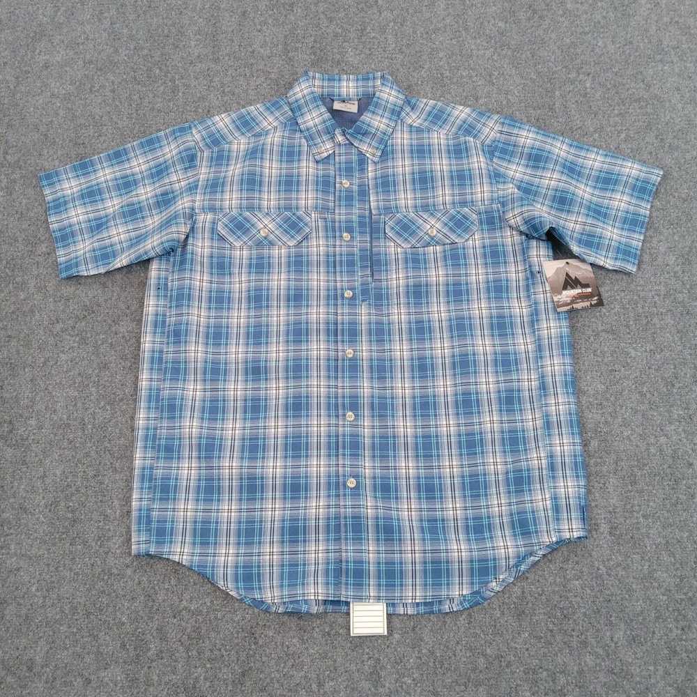 Vintage Mountain Club Shirt Mens Medium Blue Plai… - image 1